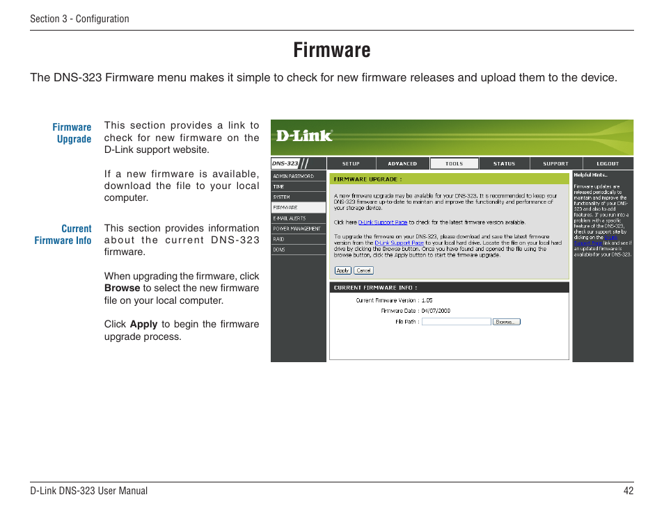 Firmware | D-Link DNS-33 User Manual | Page 42 / 85