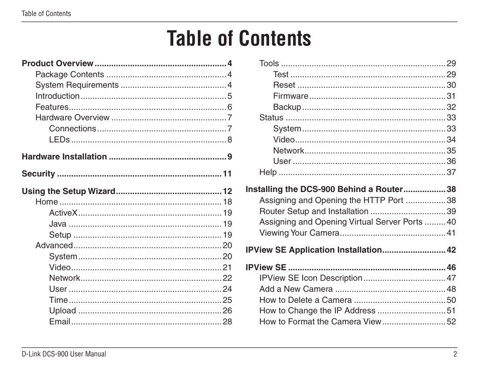 D-Link DCS-900 User Manual | Page 2 / 76