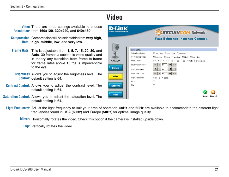 Video | D-Link DCS-900 User Manual | Page 21 / 76