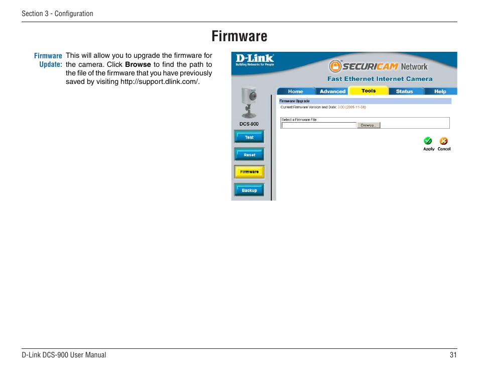 Firmware | D-Link DCS-900 User Manual | Page 31 / 76