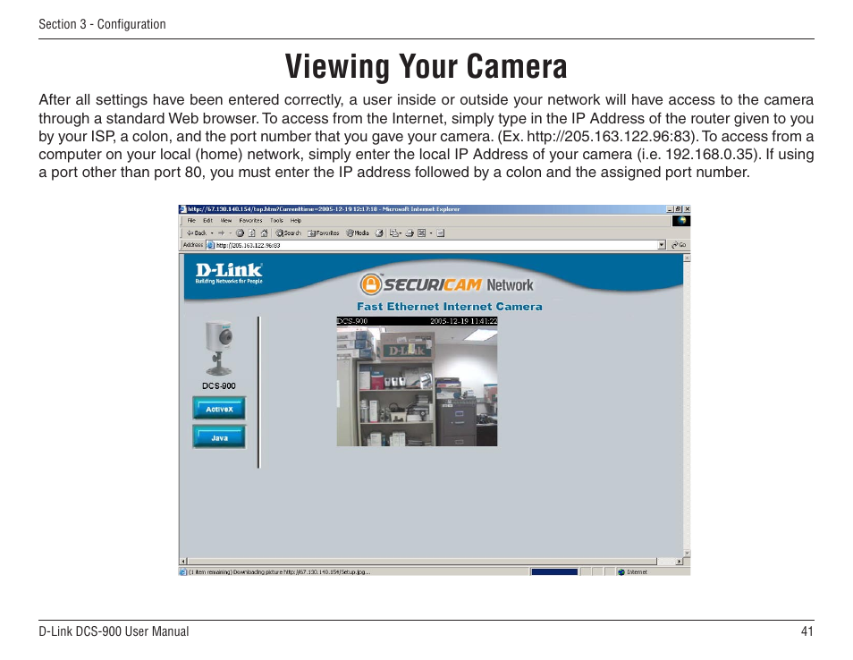 Viewing your camera | D-Link DCS-900 User Manual | Page 41 / 76