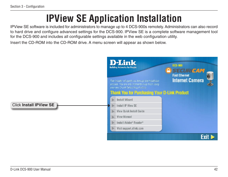 Ipview se application installation | D-Link DCS-900 User Manual | Page 42 / 76