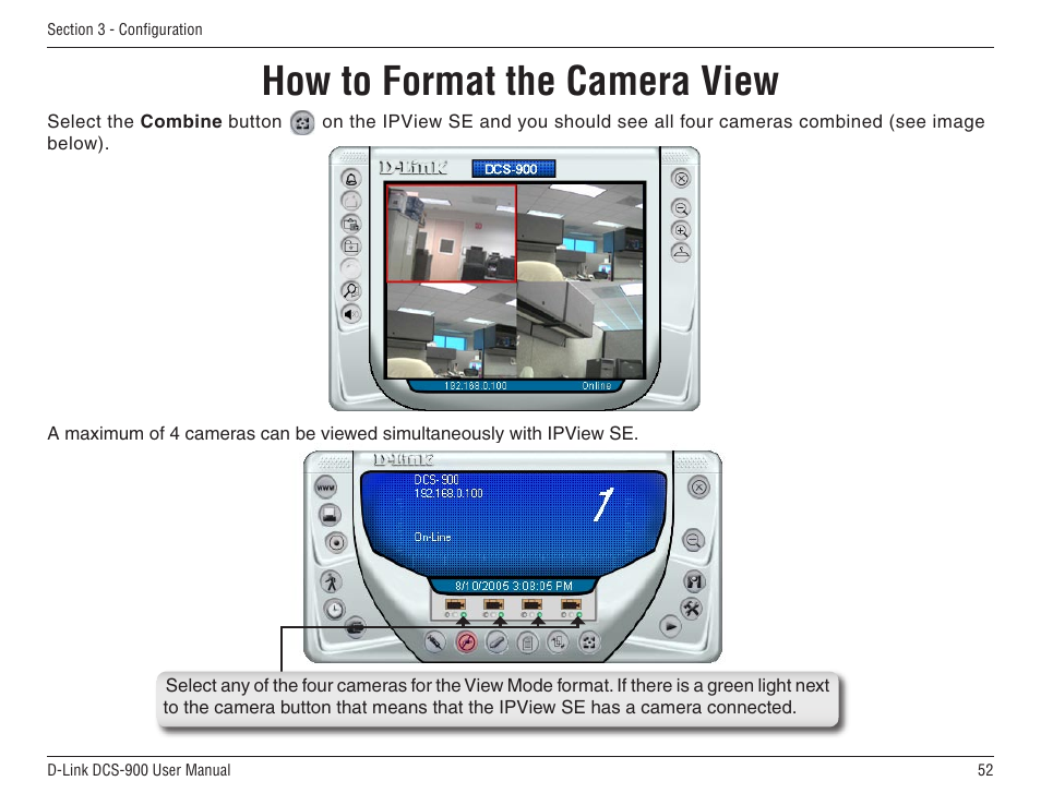 How to format the camera view | D-Link DCS-900 User Manual | Page 52 / 76