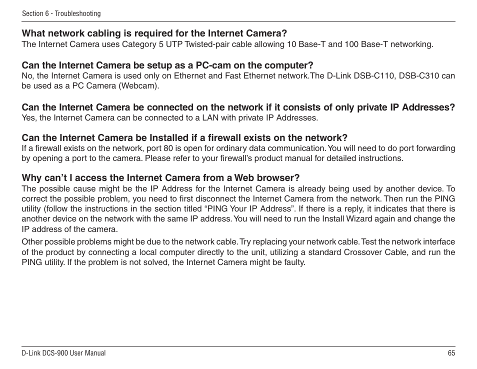 D-Link DCS-900 User Manual | Page 65 / 76