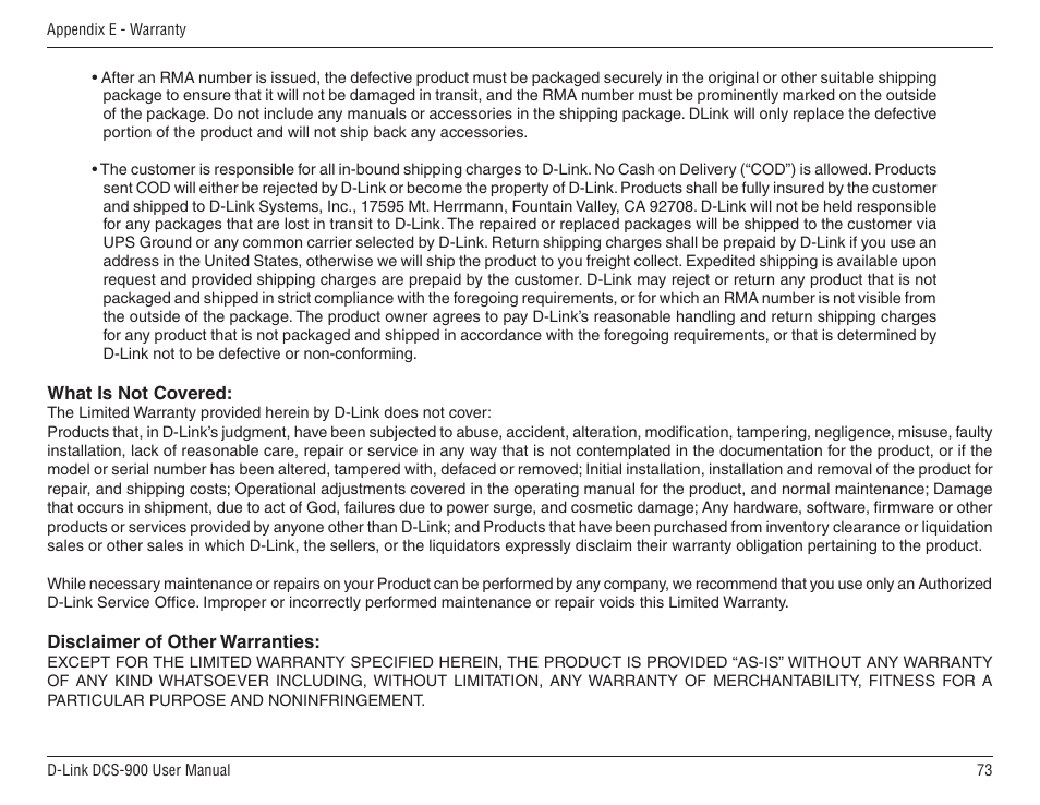 D-Link DCS-900 User Manual | Page 73 / 76