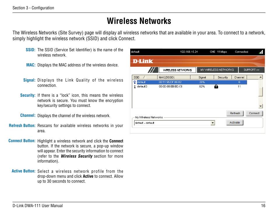 Wireless networks | D-Link DWA-111 User Manual | Page 16 / 49