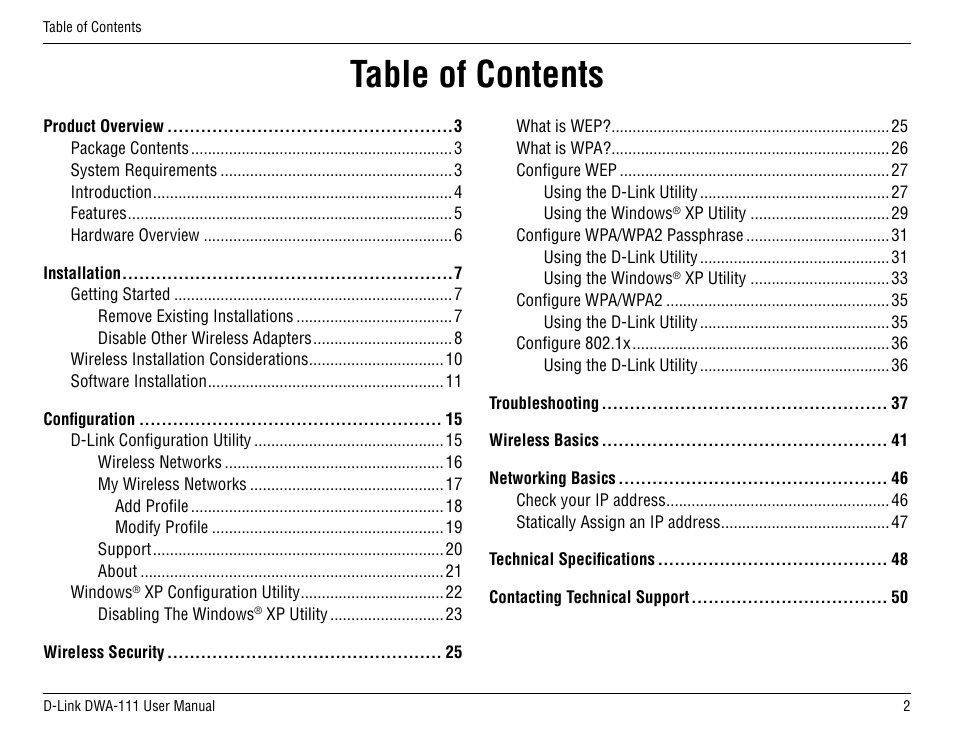 D-Link DWA-111 User Manual | Page 2 / 49