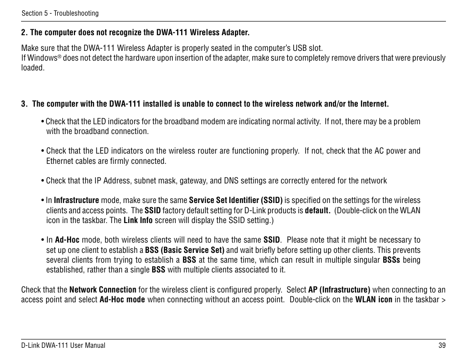 D-Link DWA-111 User Manual | Page 39 / 49