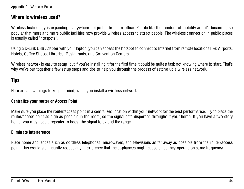 D-Link DWA-111 User Manual | Page 44 / 49