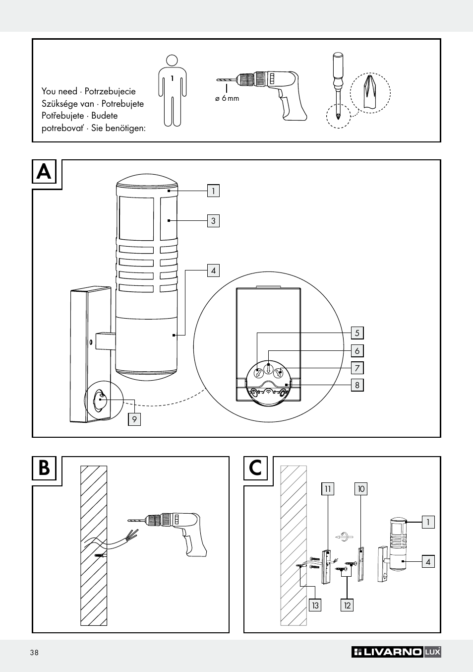 Livarno Z30649A User Manual | Page 38 / 41