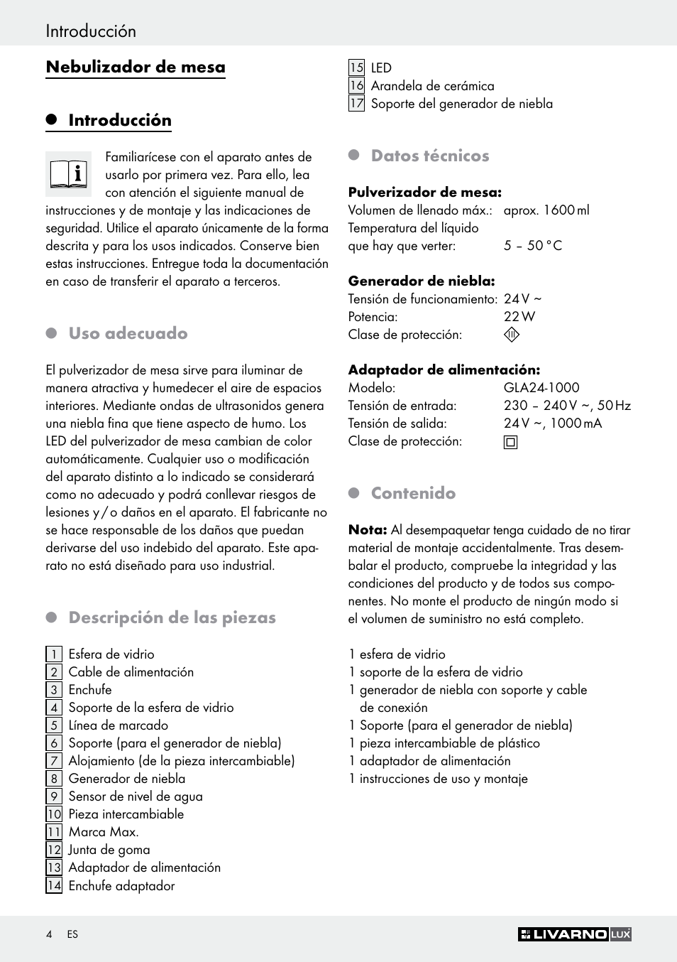 Livarno Z30591A-BS User Manual | Page 4 / 35