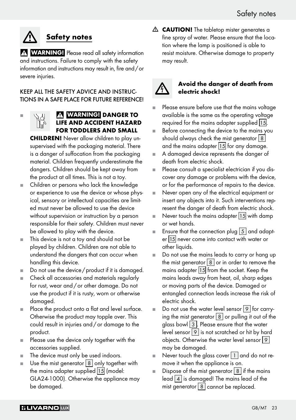 Livarno Z30591B-BS User Manual | Page 23 / 35