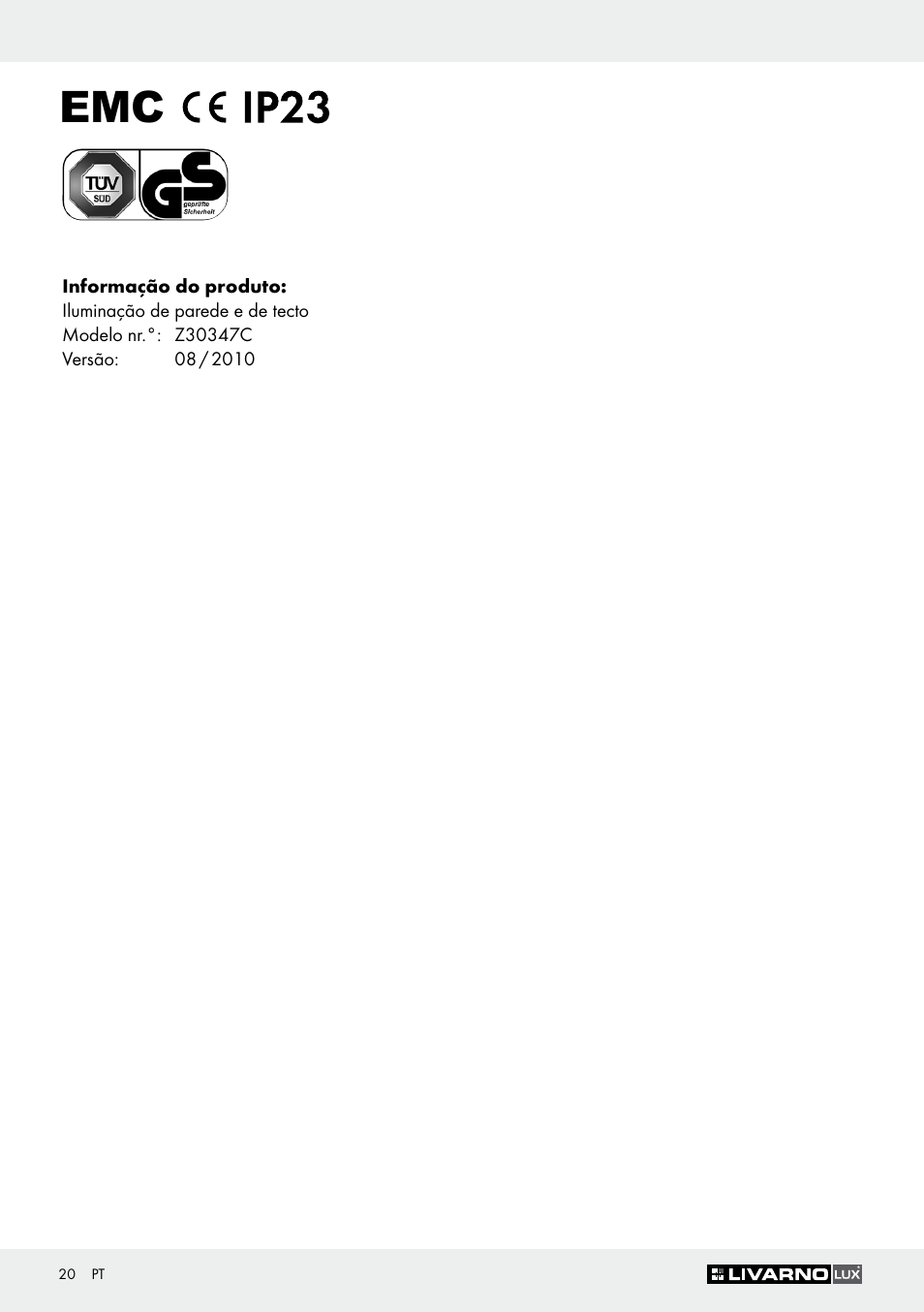 Livarno Z30347C User Manual | Page 20 / 33