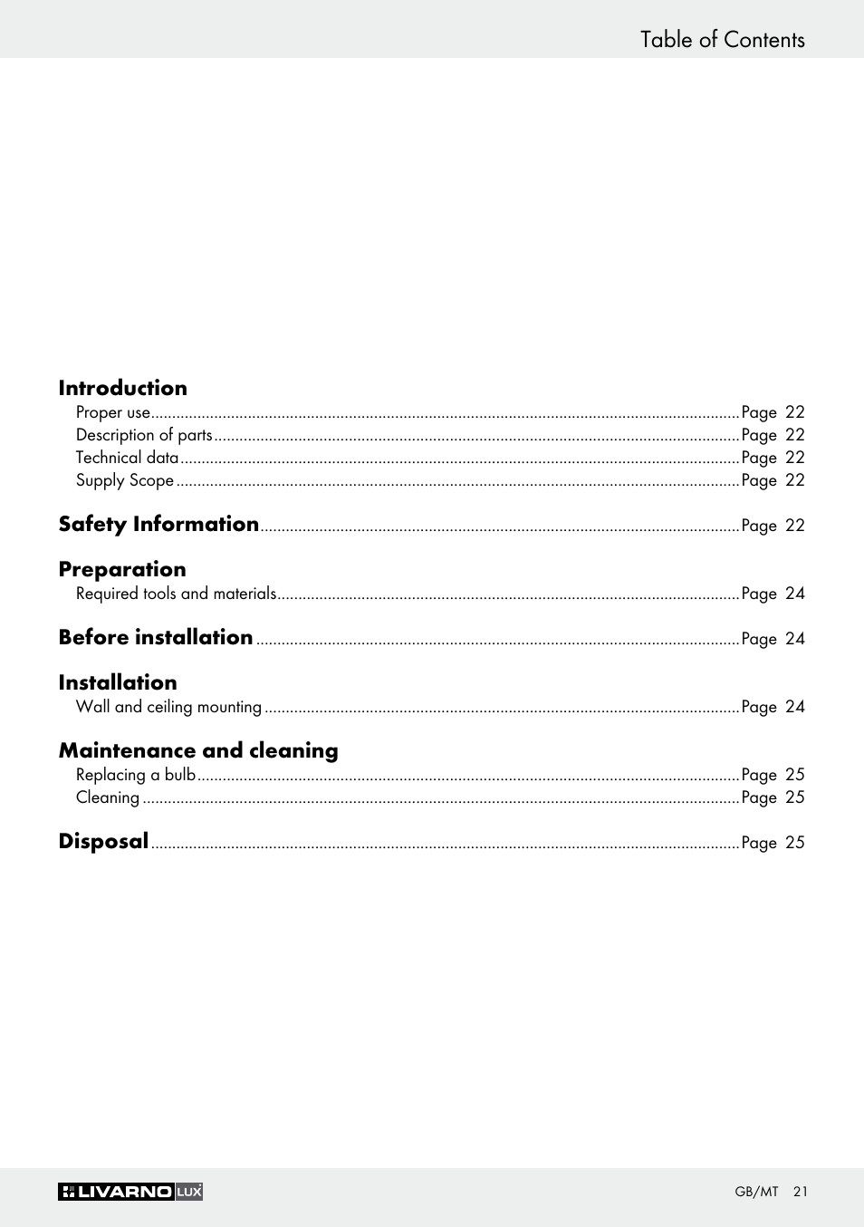 Livarno Z30347C User Manual | Page 21 / 33