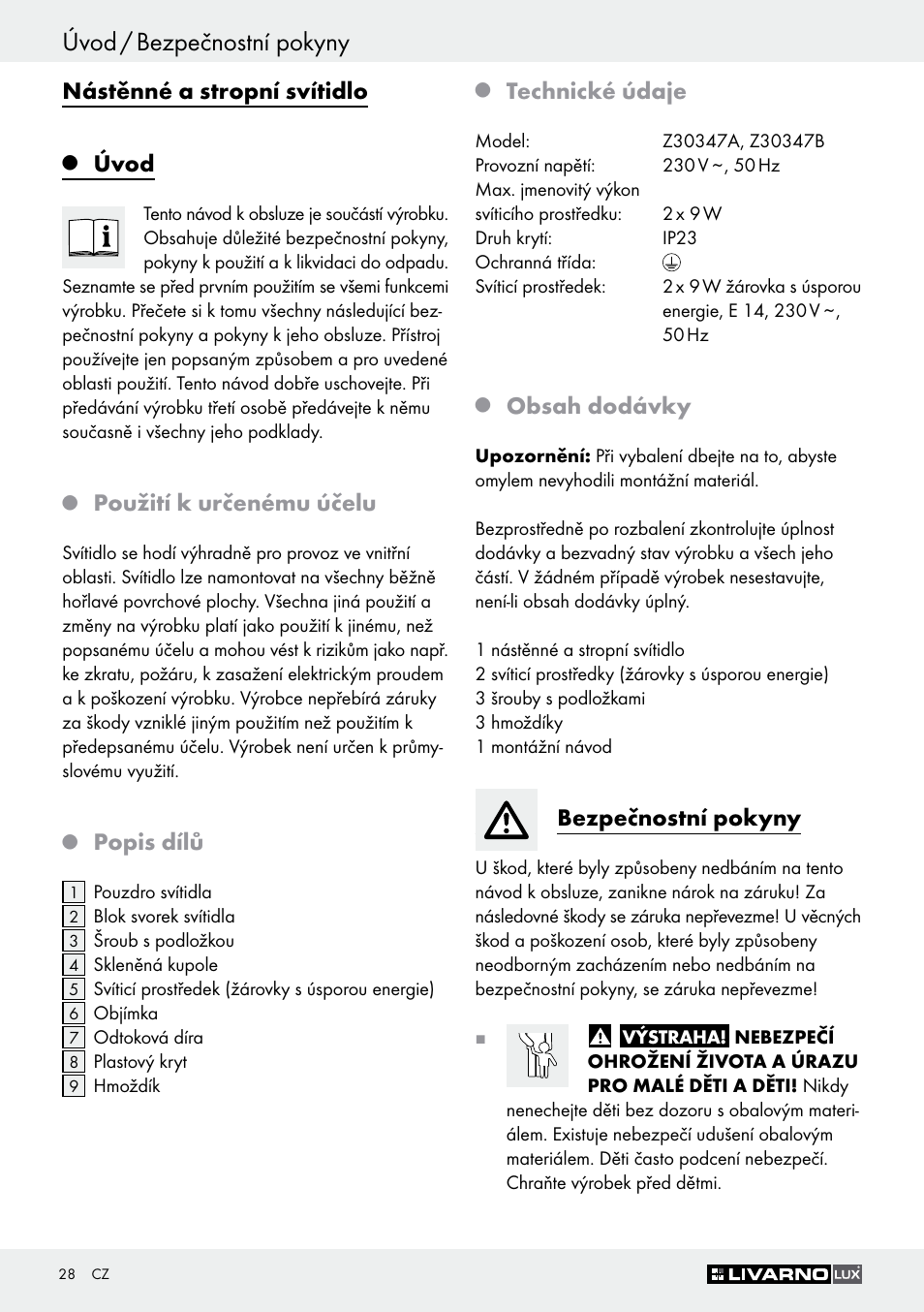 Livarno Z30347A Z30347B User Manual | Page 28 / 47