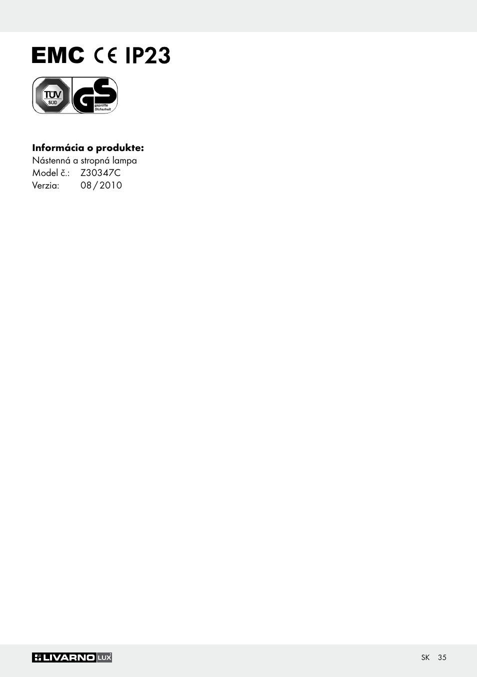 Livarno Z30347C User Manual | Page 35 / 43