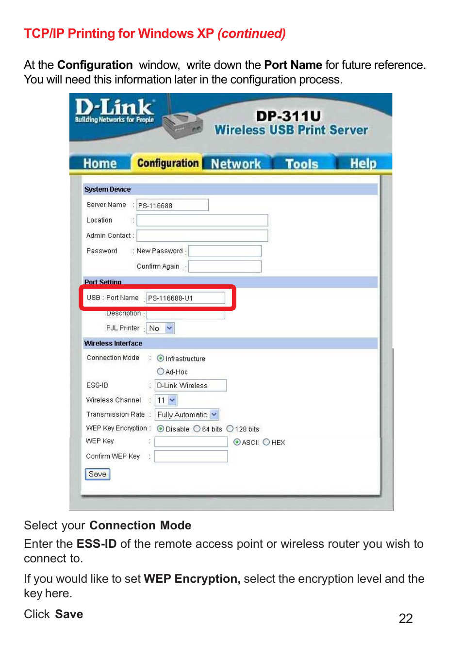 D-Link DP-311U User Manual | Page 22 / 76