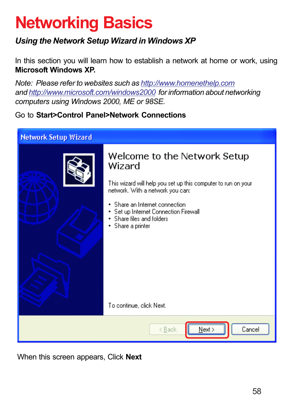 Networking basics | D-Link DP-311U User Manual | Page 58 / 76