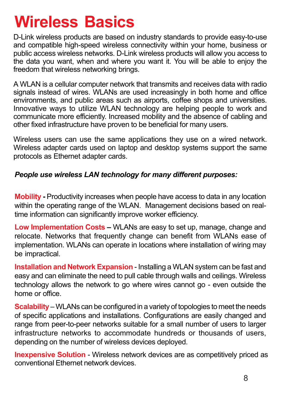 Wireless basics | D-Link DP-311U User Manual | Page 8 / 76