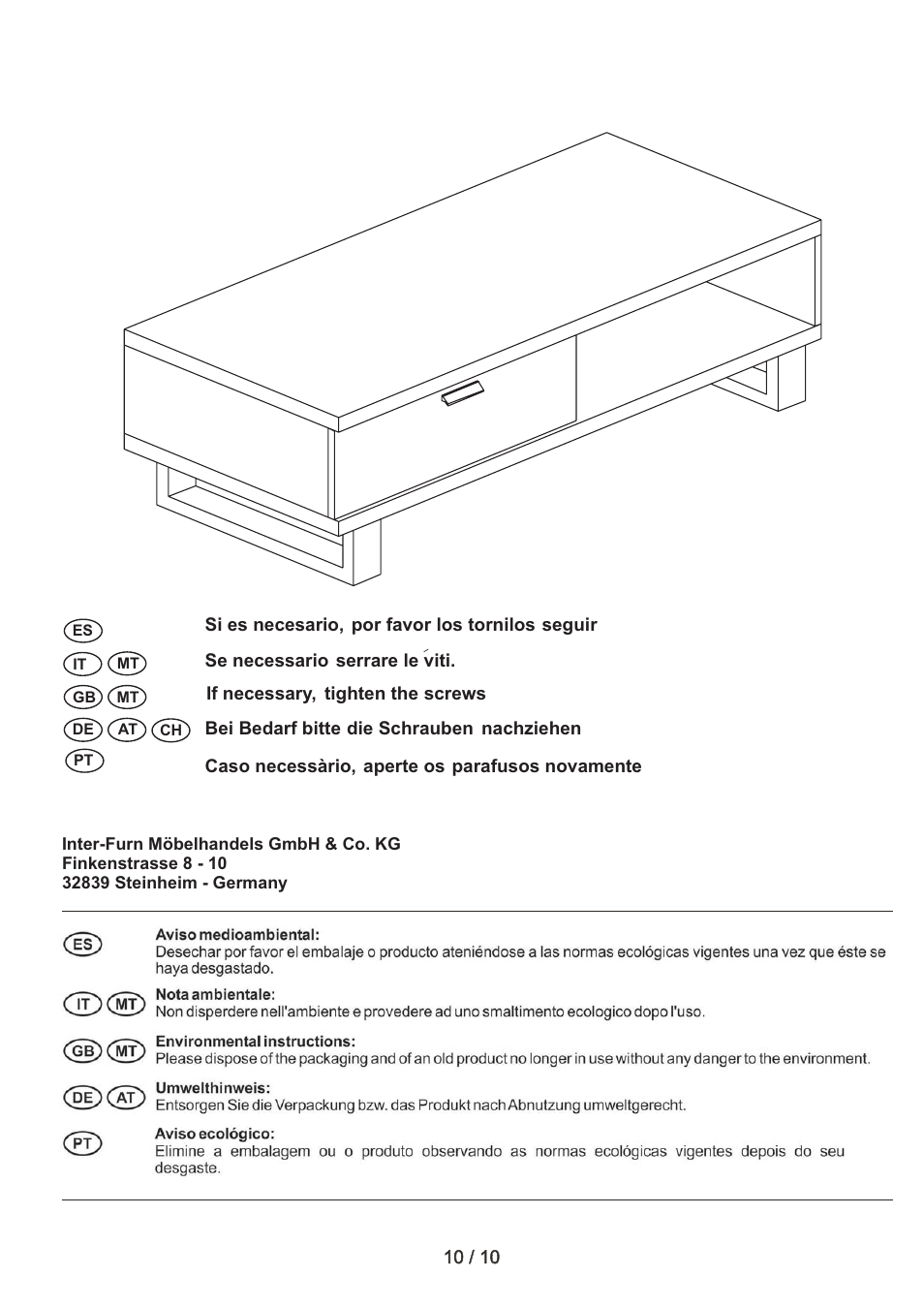 Livarno TV UNIT User Manual | Page 10 / 10