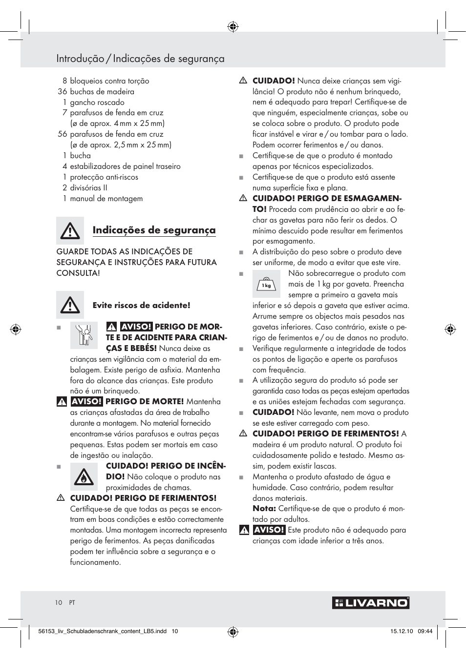 Introdução / indicações de segurança, Indicações de segurança | Livarno Z30614A/Z30614B User Manual | Page 8 / 18