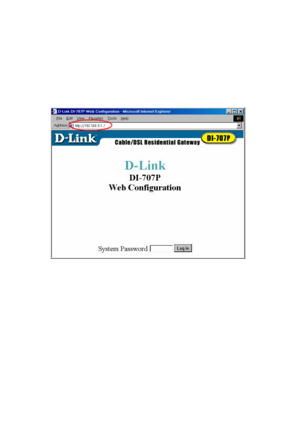 Configuring the ethernet broadband router, Start-up and log in | D-Link DI-707P User Manual | Page 14 / 46