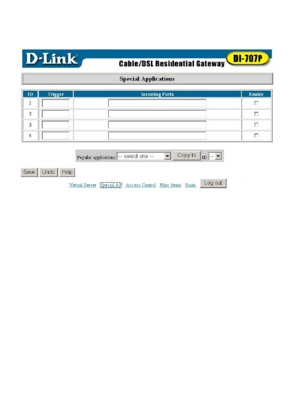 Special applications | D-Link DI-707P User Manual | Page 22 / 46