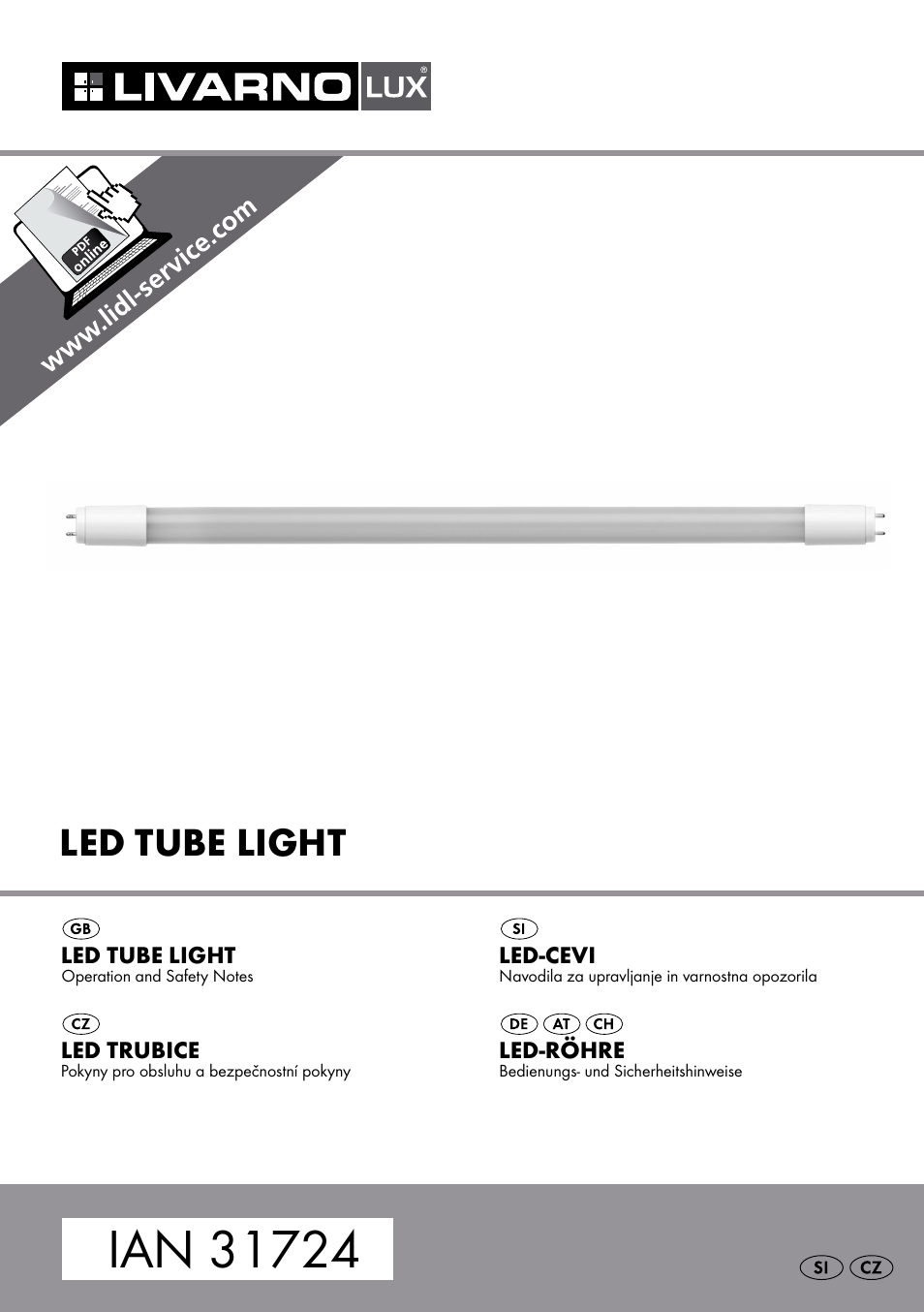 Livarno LED Tube Light User Manual | 23 pages