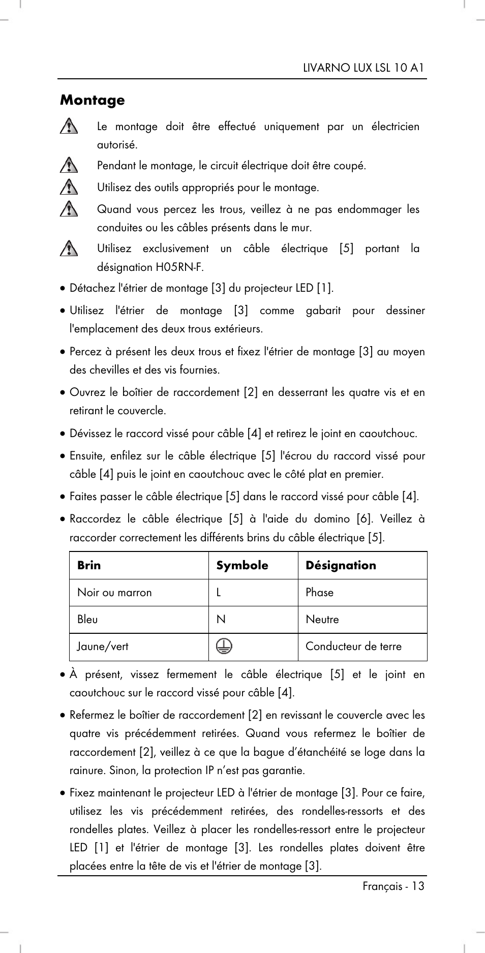 Montage | Livarno LSL 10 A1 User Manual | Page 15 / 32