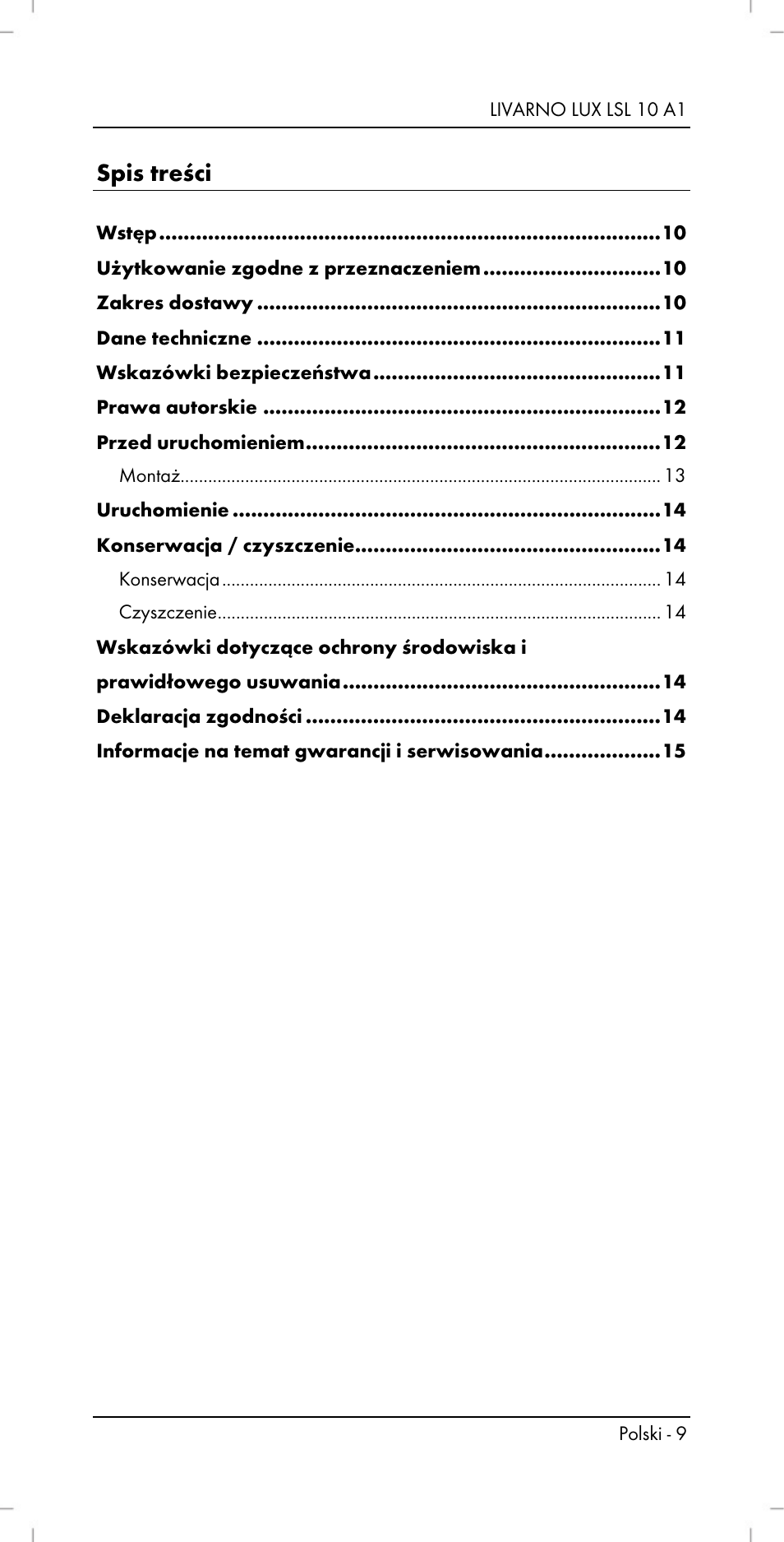 Livarno LSL 10 A1 User Manual | Page 11 / 46