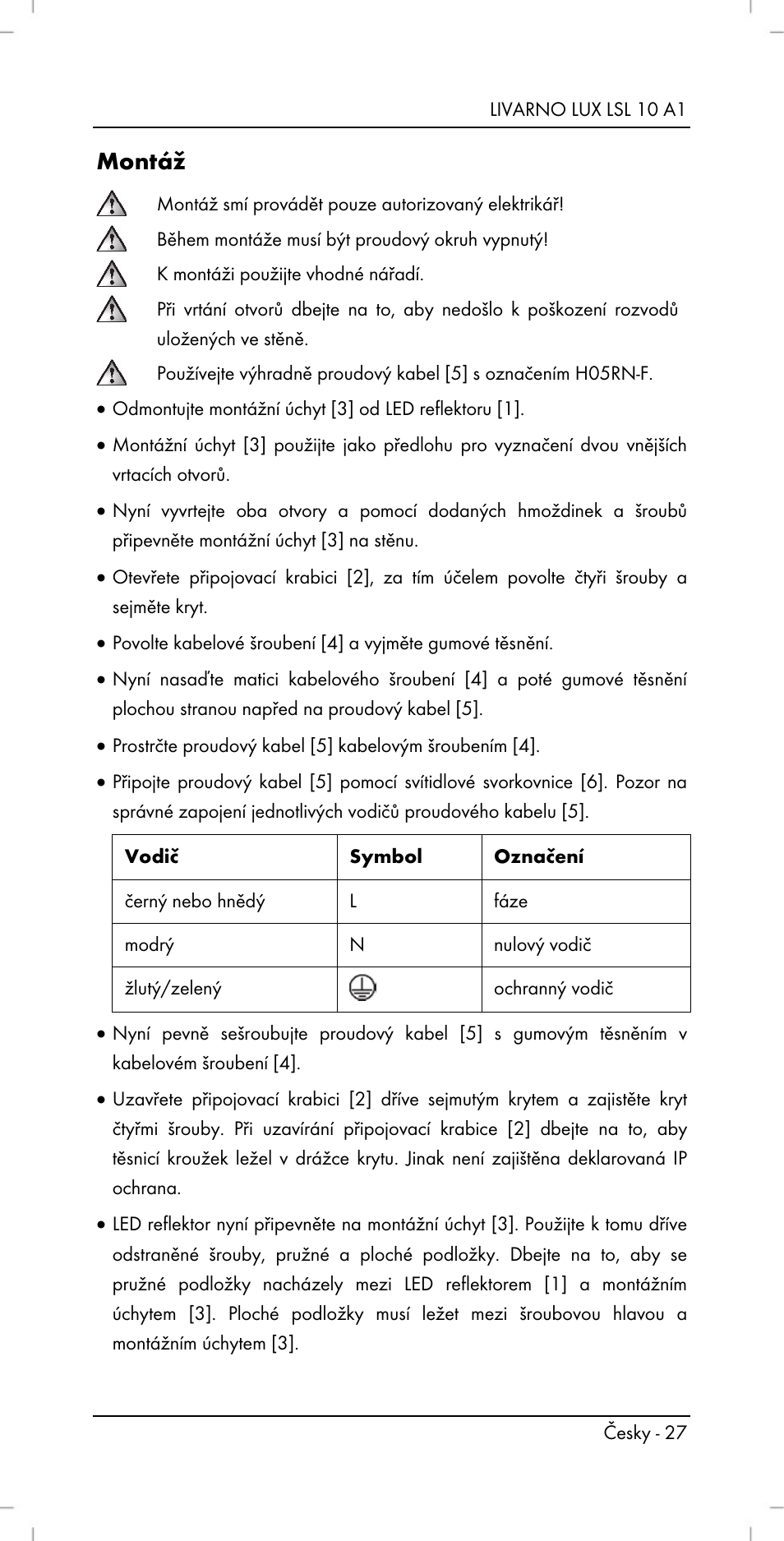 Montáž | Livarno LSL 10 A1 User Manual | Page 29 / 46