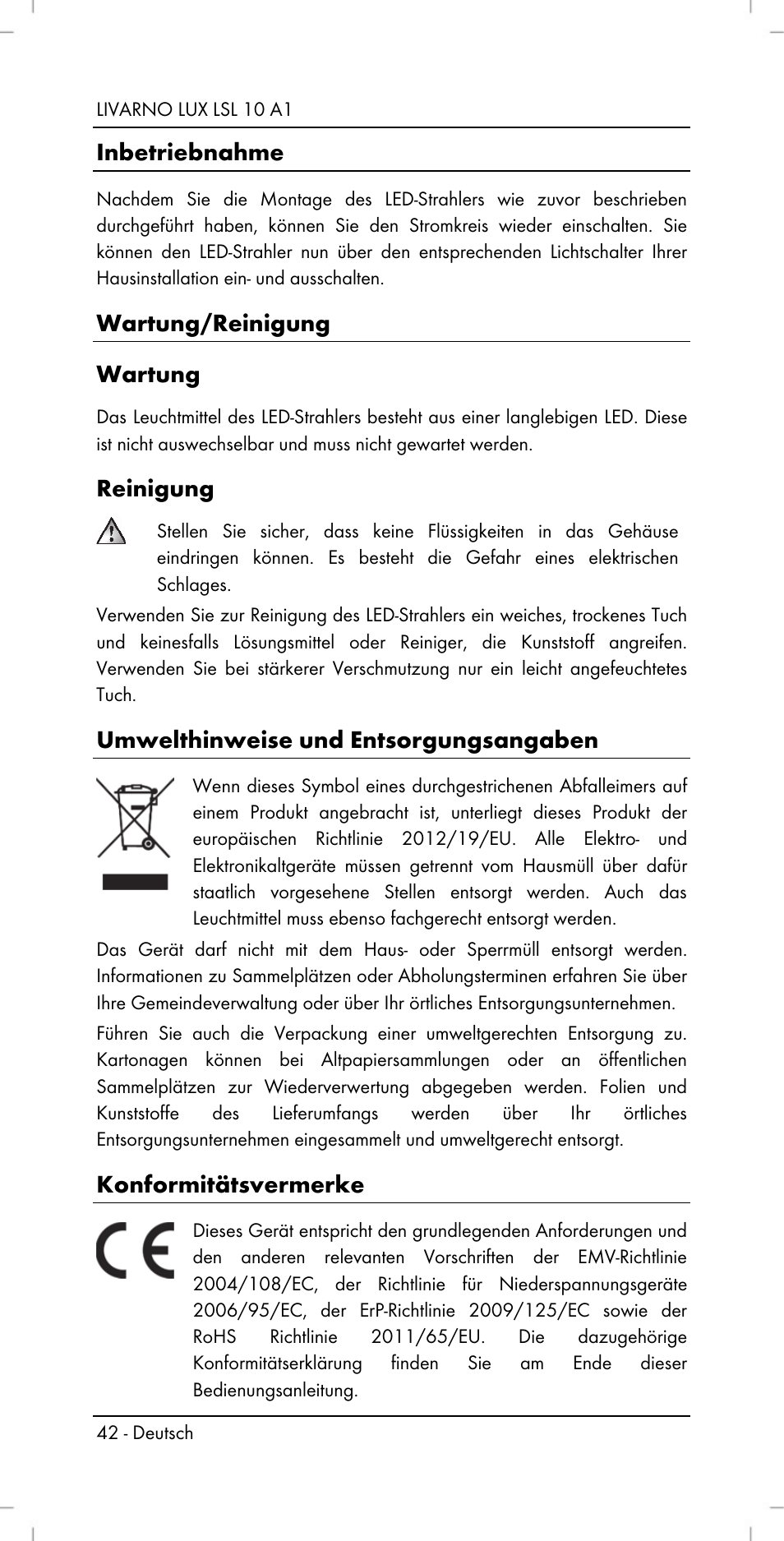 Livarno LSL 10 A1 User Manual | Page 44 / 46