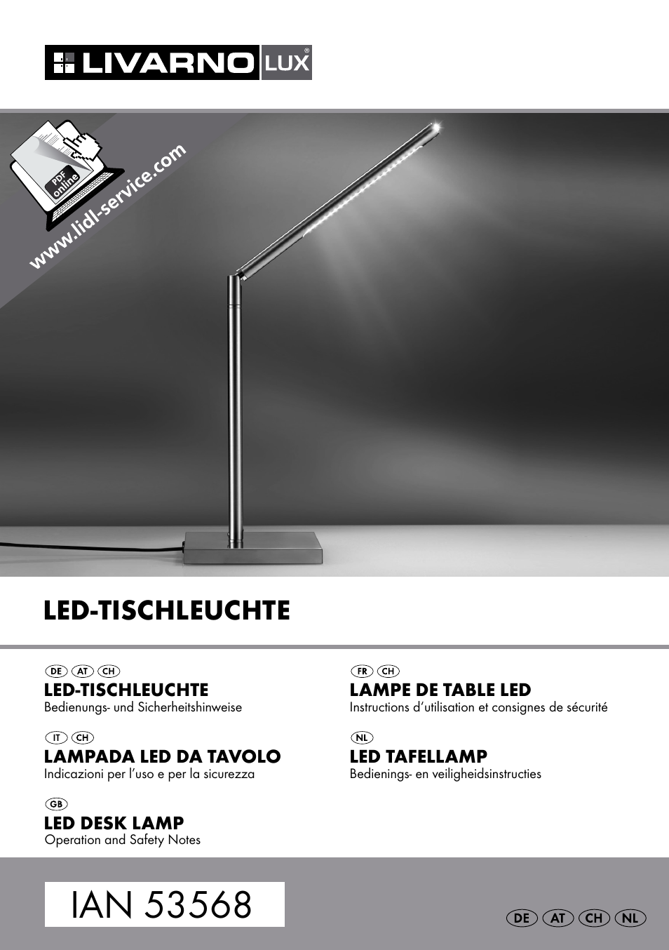 Livarno LED Desk Lamp User Manual | 25 pages