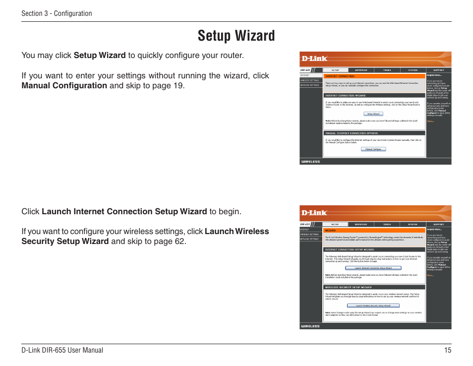Setup wizard | D-Link DIR-655 User Manual | Page 15 / 96