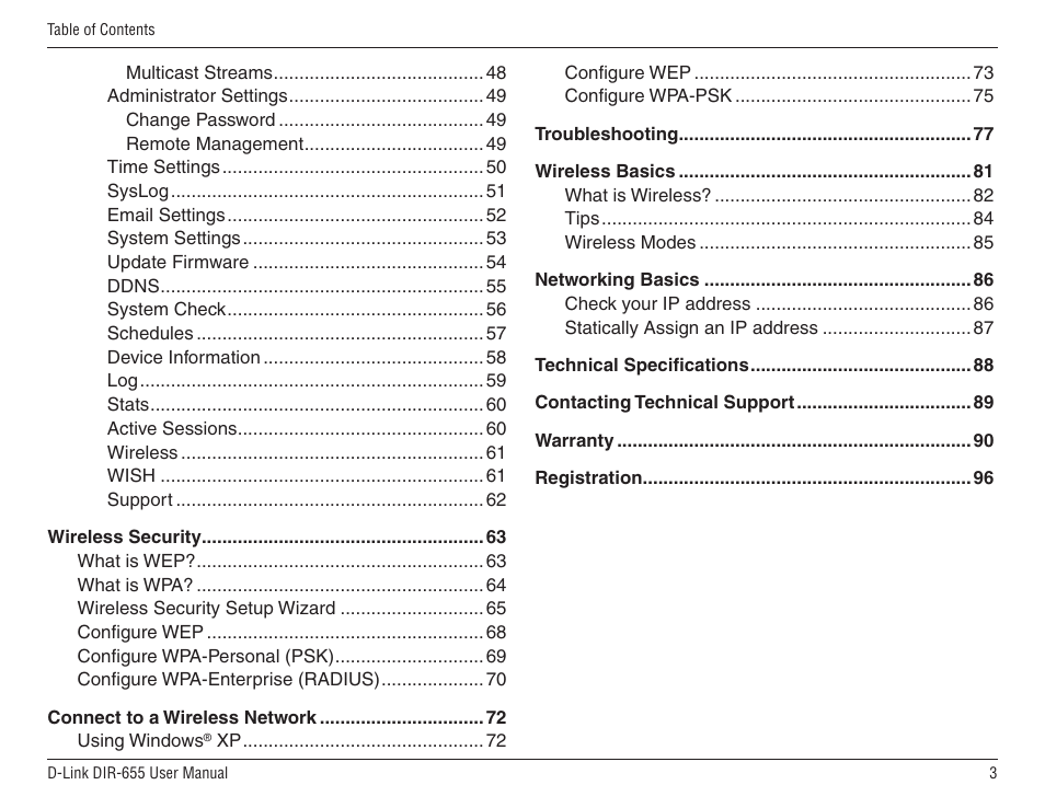 D-Link DIR-655 User Manual | Page 3 / 96