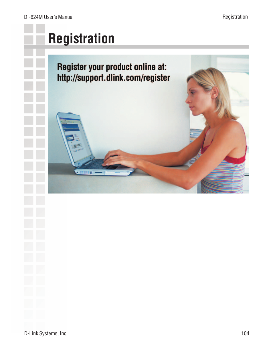 Registration | D-Link DI-624M User Manual | Page 104 / 104