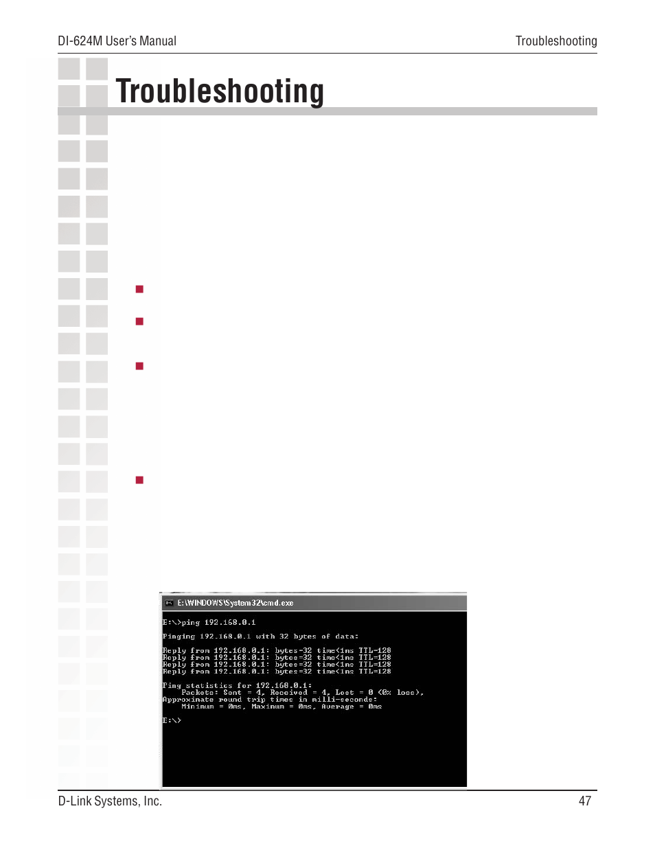 Troubleshooting | D-Link DI-624M User Manual | Page 47 / 104