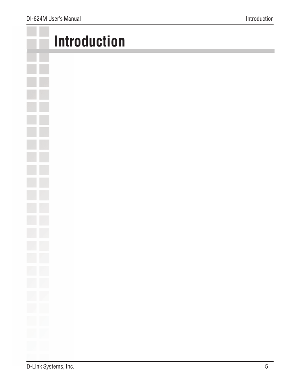 Introduction | D-Link DI-624M User Manual | Page 5 / 104