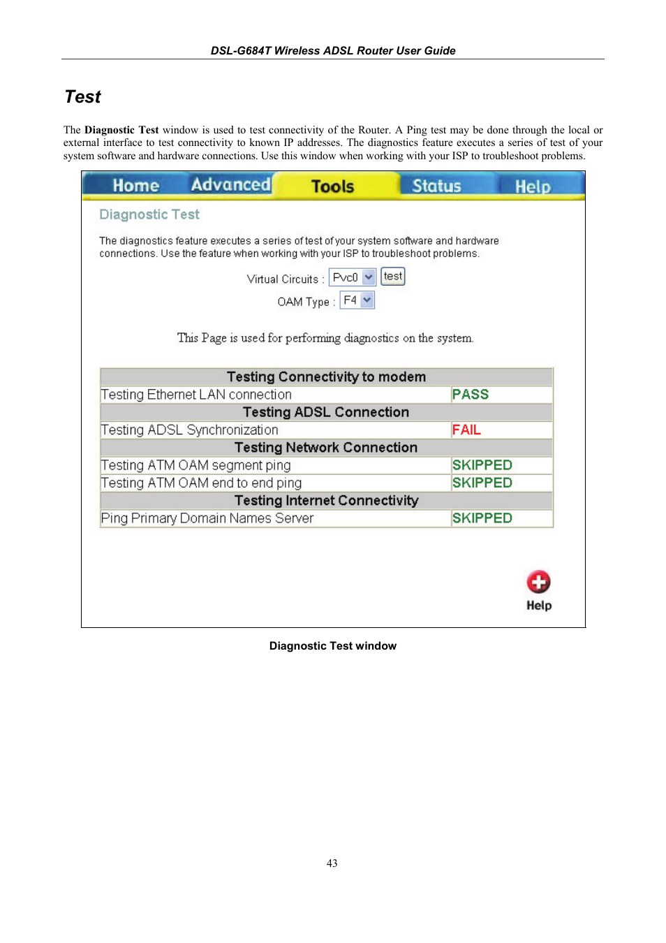 Test | D-Link DSL-G684T User Manual | Page 103 / 121