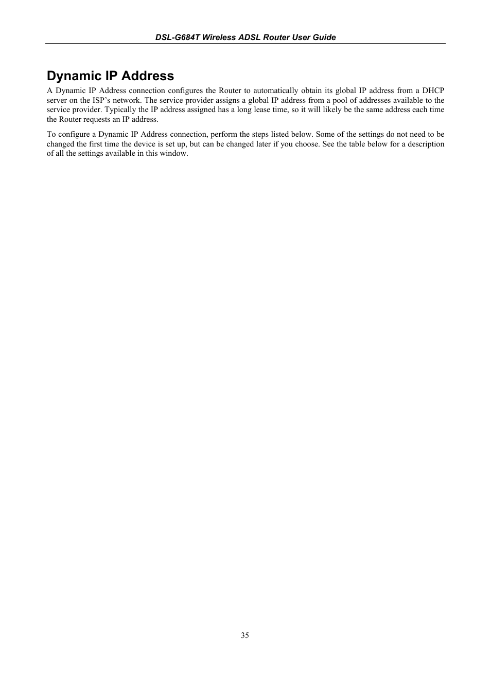 Dynamic ip address | D-Link DSL-G684T User Manual | Page 47 / 121