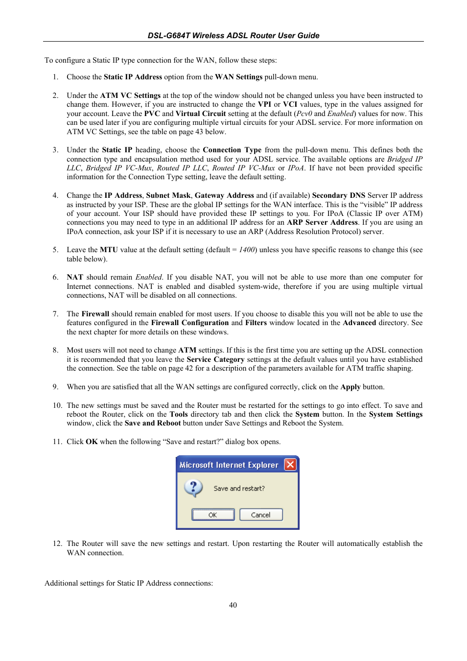 D-Link DSL-G684T User Manual | Page 52 / 121