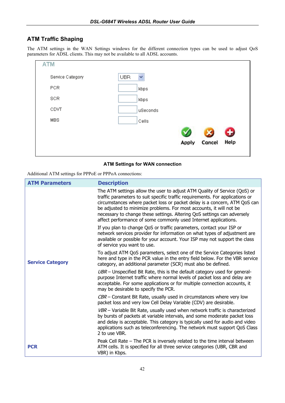 Atm traffic shaping | D-Link DSL-G684T User Manual | Page 54 / 121