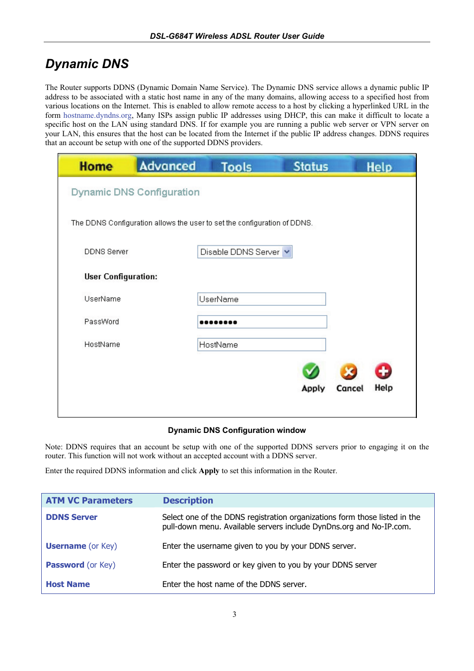 Dynamic dns | D-Link DSL-G684T User Manual | Page 63 / 121