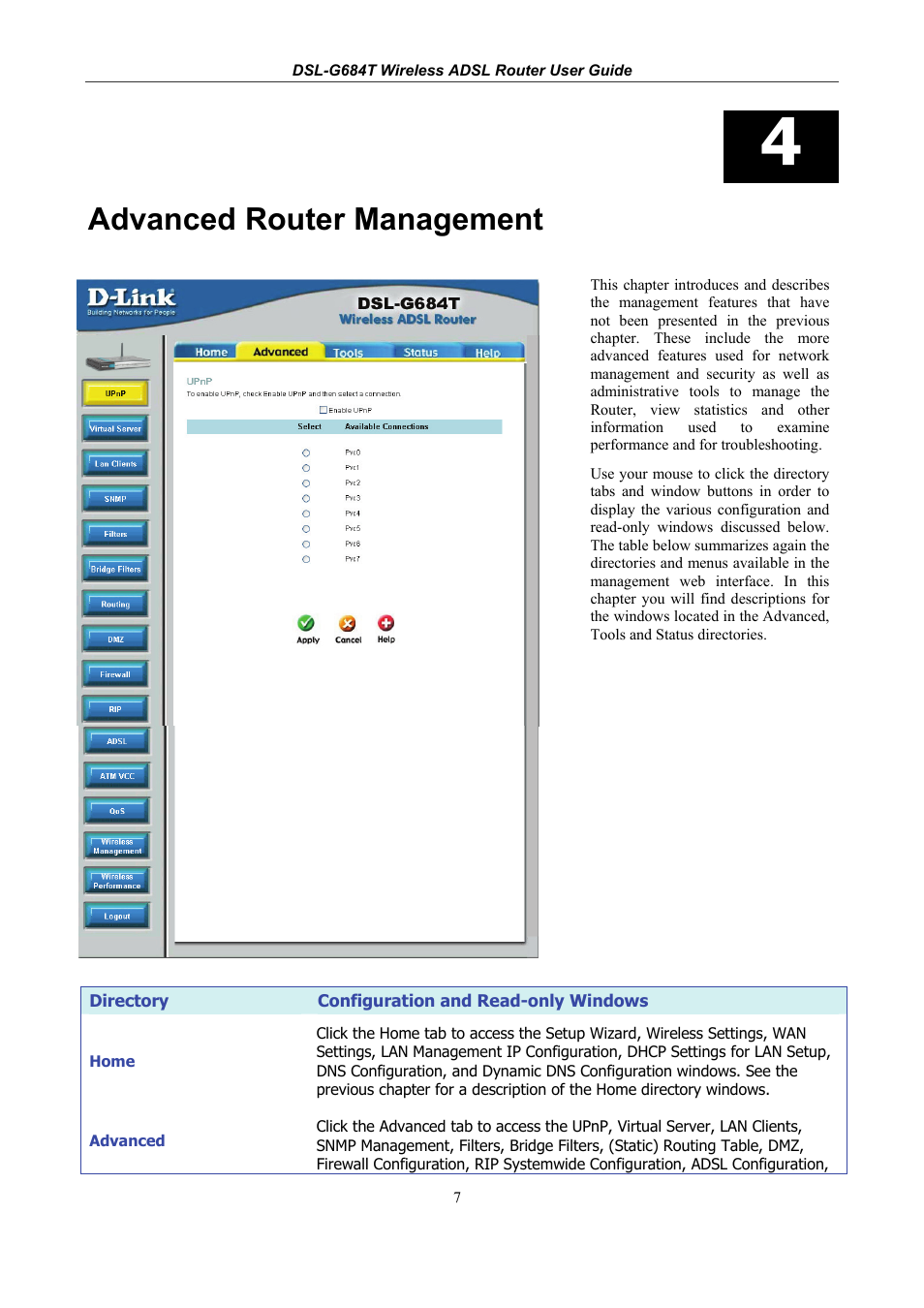 Advanced router management | D-Link DSL-G684T User Manual | Page 67 / 121