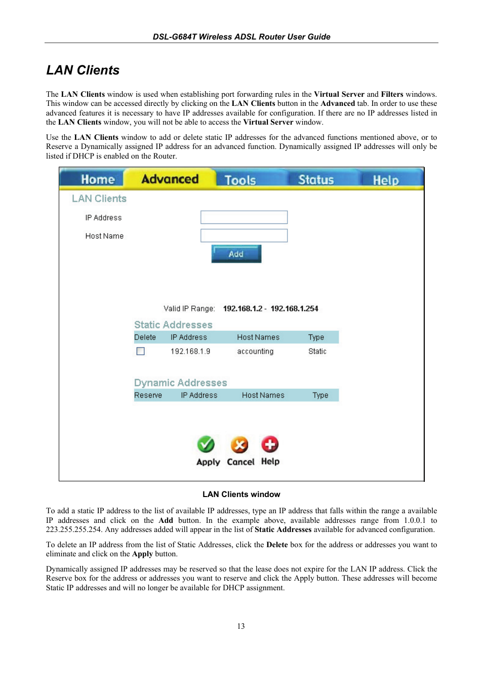 Lan clients | D-Link DSL-G684T User Manual | Page 73 / 121