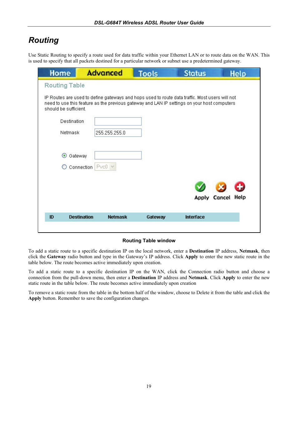 Routing | D-Link DSL-G684T User Manual | Page 79 / 121