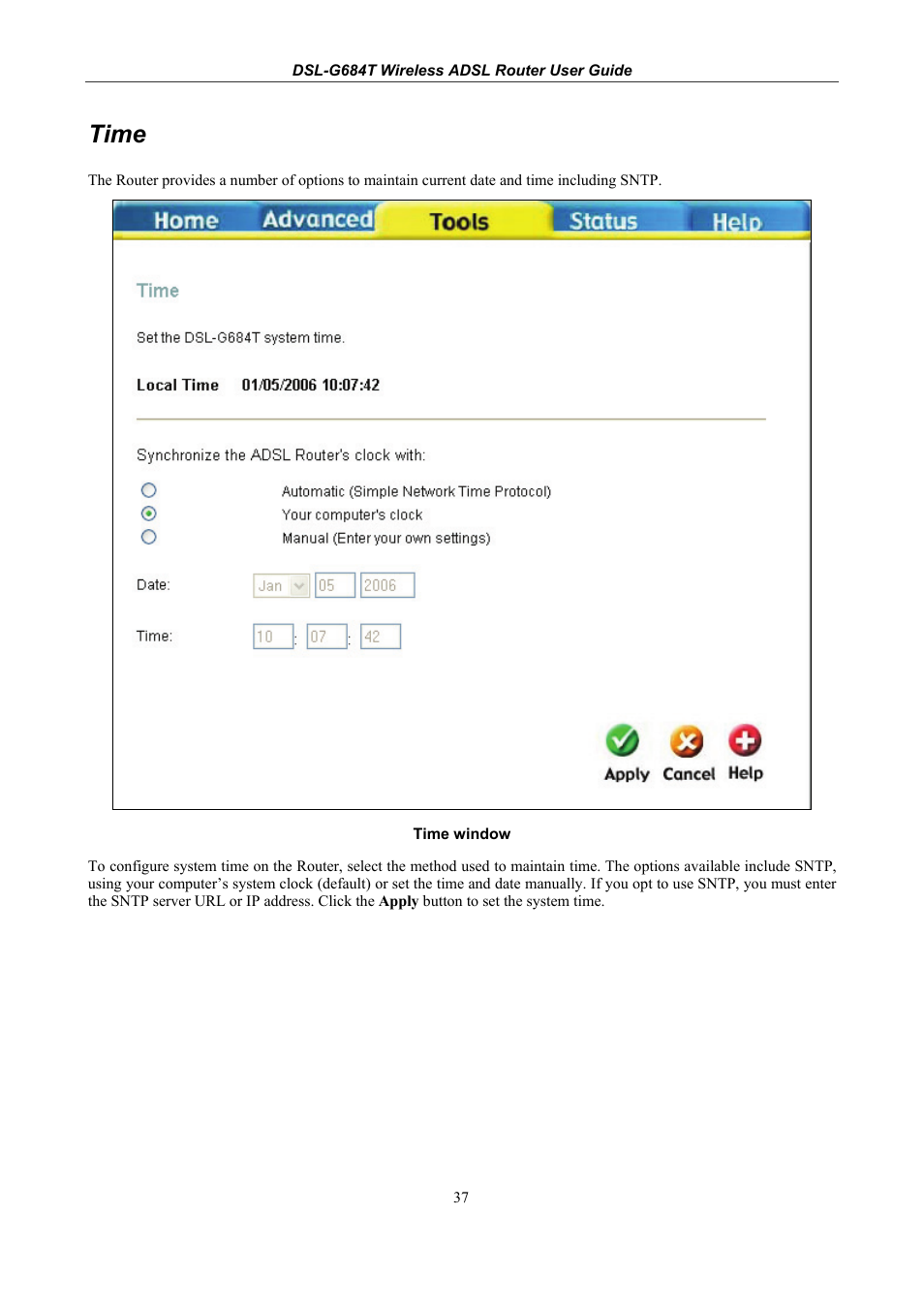 Time | D-Link DSL-G684T User Manual | Page 97 / 121