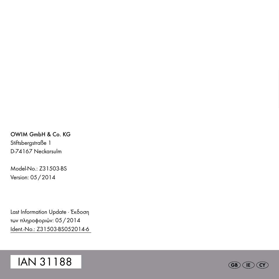Livarno Z31503-BS User Manual | Page 25 / 25