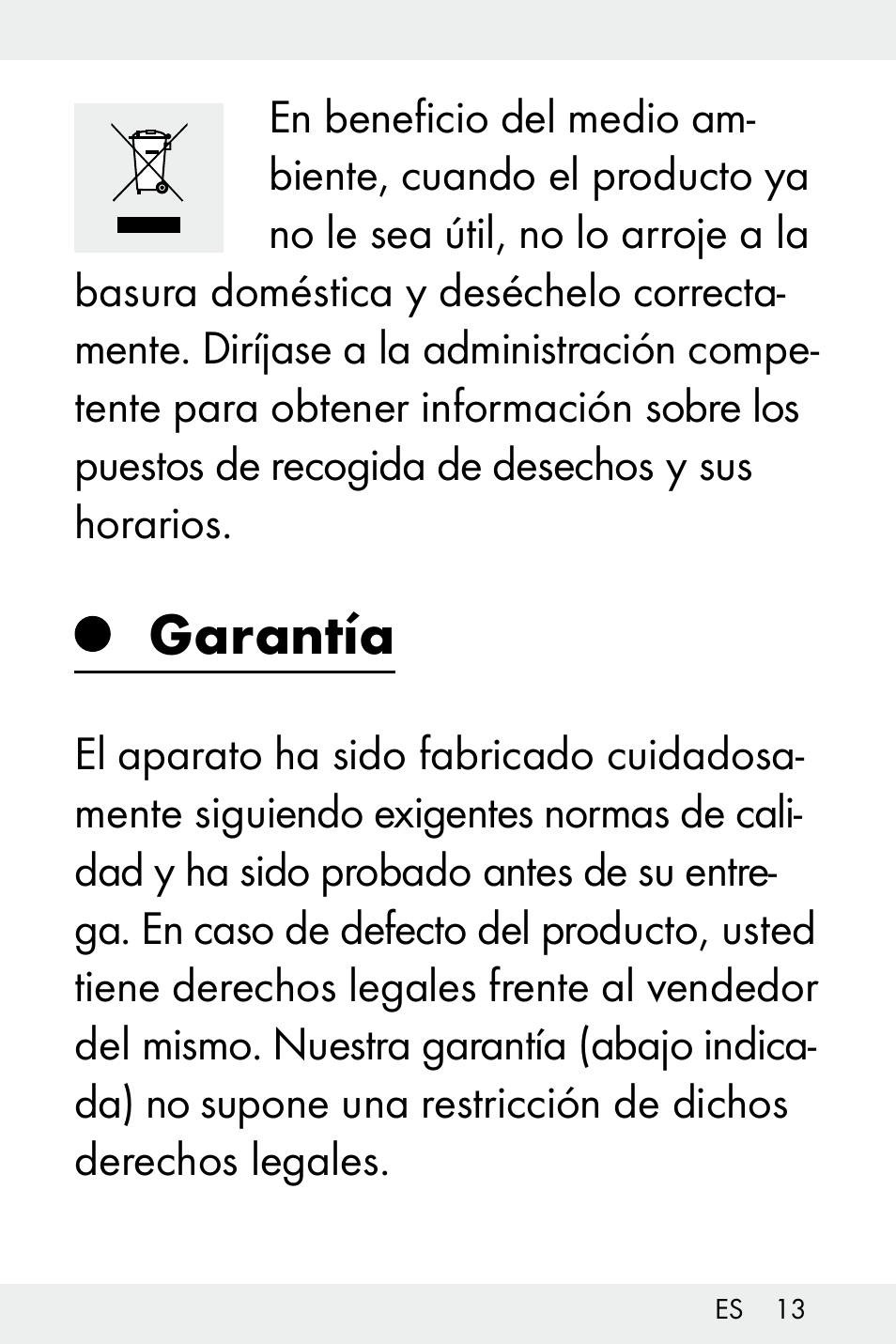 Garantía | Livarno Z32148A-BS User Manual | Page 13 / 63