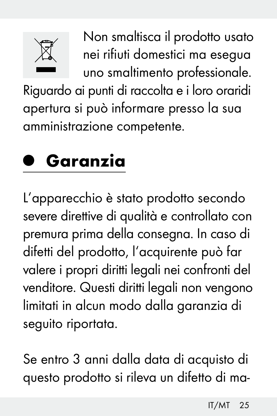 Garanzia | Livarno Z32148A-BS User Manual | Page 25 / 63